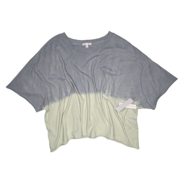Abound Tops Tie Dye Cropped Pocket T-Shirt Green Blue Ombre Cotton Women's New S - Picture 3 of 4